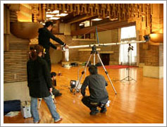 クレーンを使用した撮影